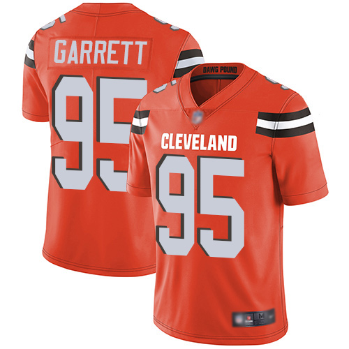 Cleveland Browns Myles Garrett Men Orange Limited Jersey 95 NFL Football Alternate Vapor Untouchable